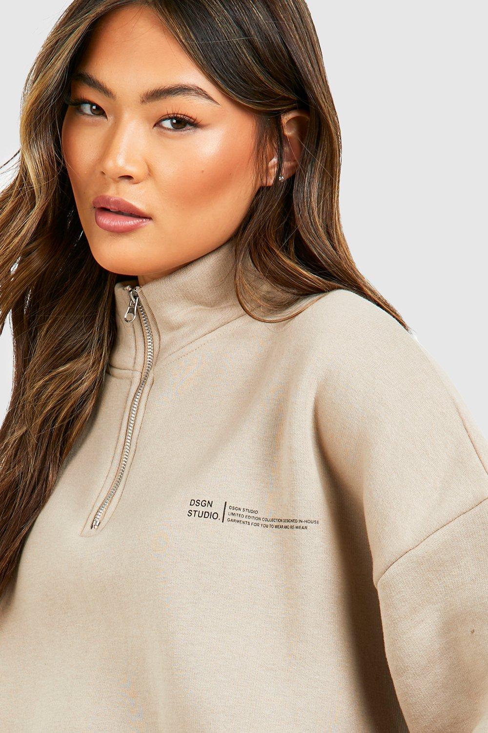 Oversized trui met rits hotsell