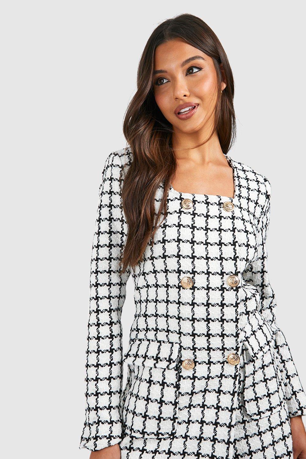 Boohoo sales tartan blazer