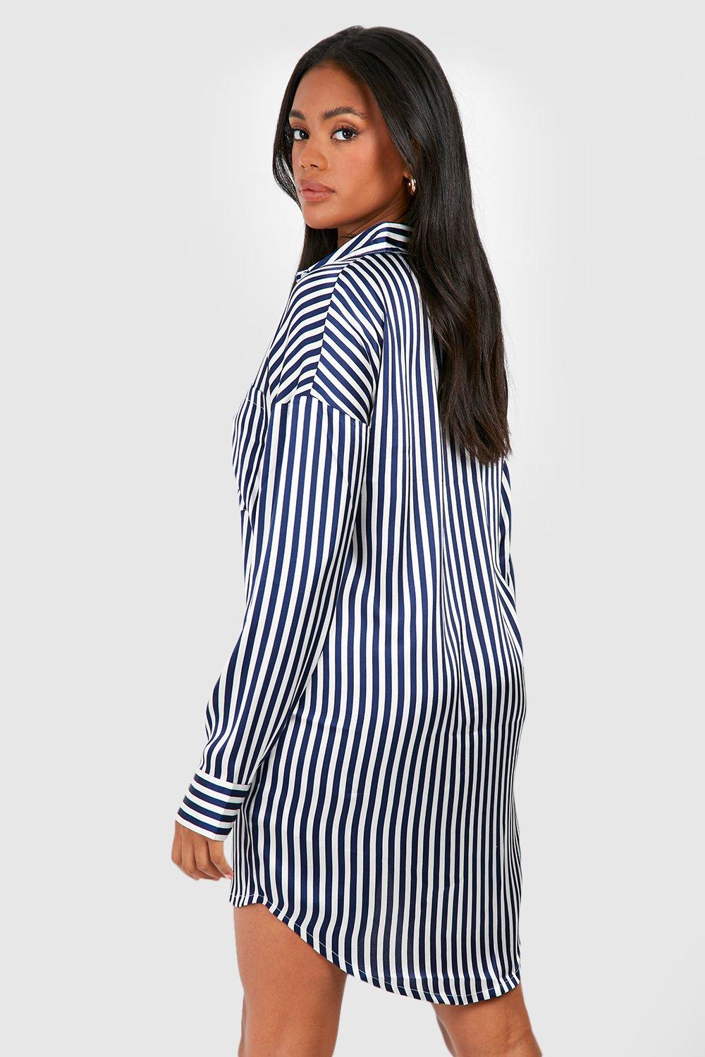 boohoo Women's Oversized Satin Shirt Dress