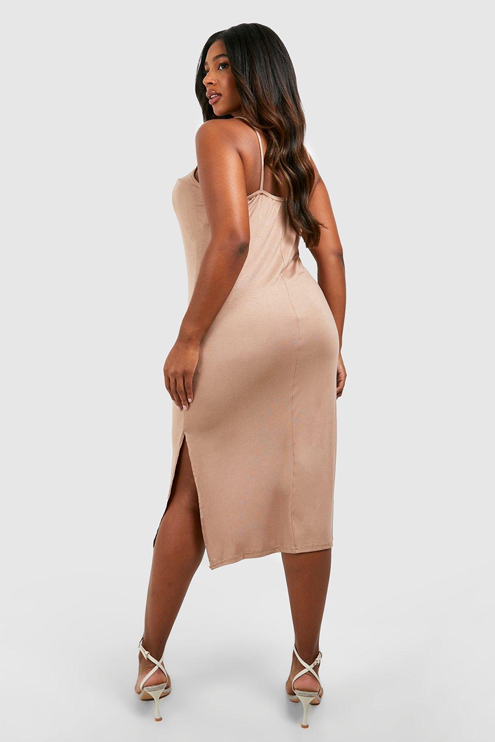 Jersey split midi outlet dress