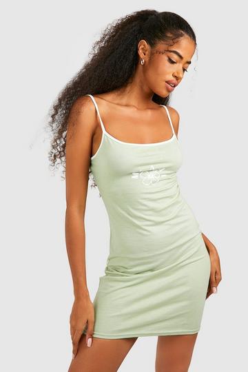 Sage Green Miami Contrast Binding Mini Dress