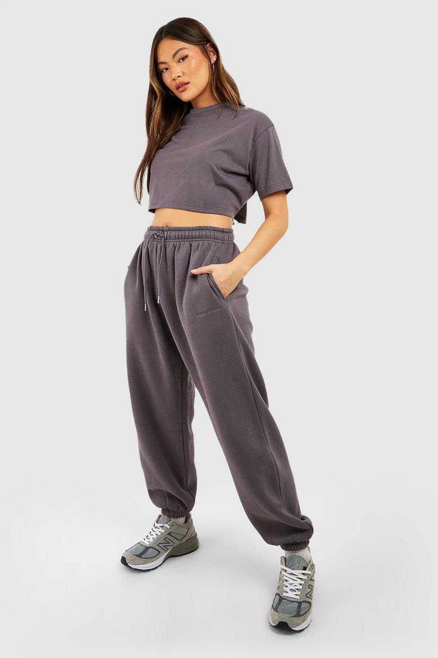 Charcoal Dsgn Studio Oversized Cuffed Track Pants image number 1