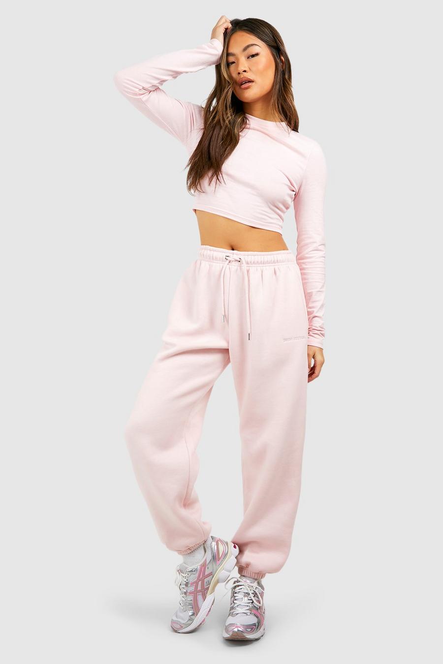 Pantalón deportivo oversize con botamanga, Light pink