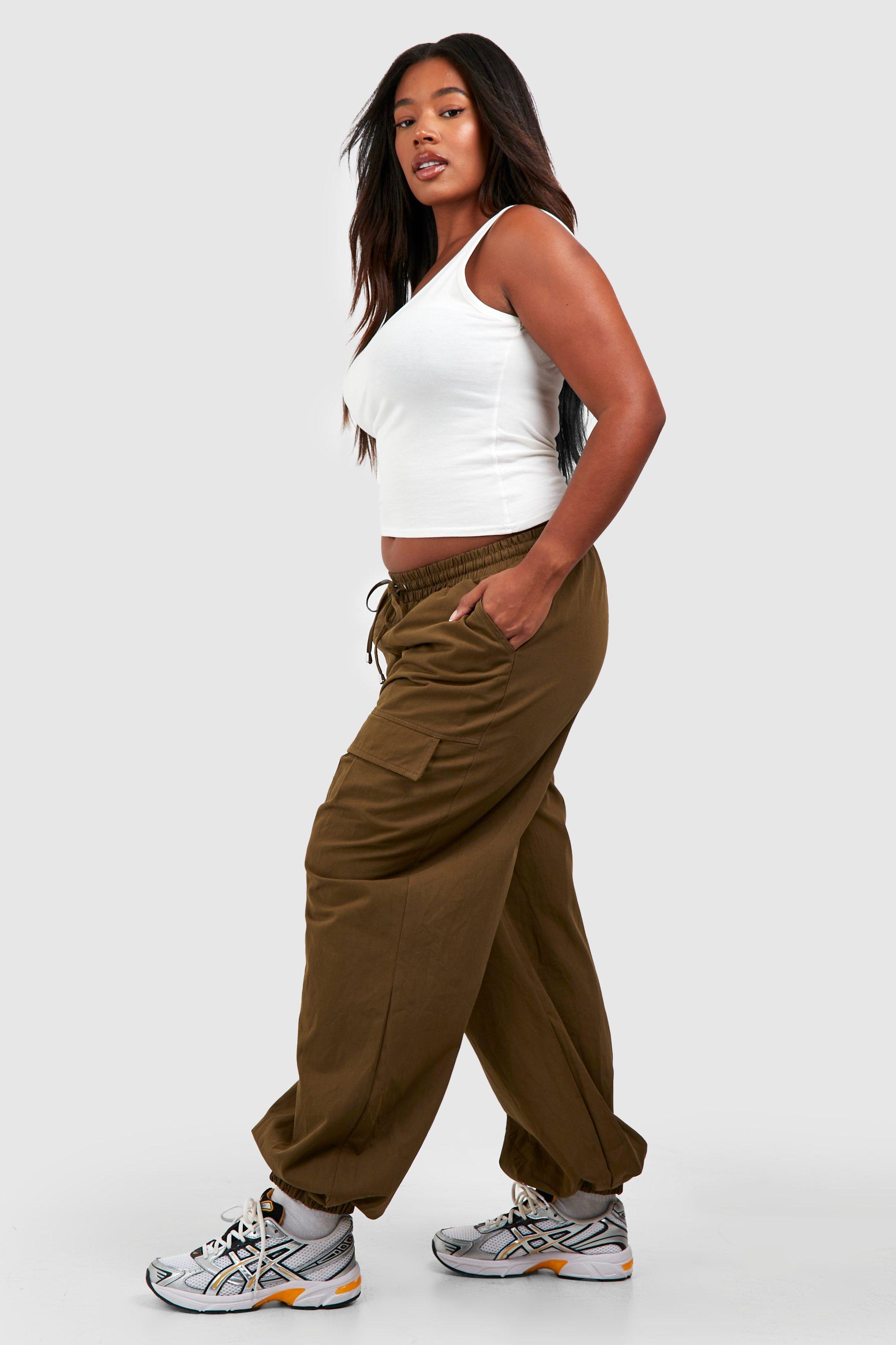 Plus size store cargo jogger pants