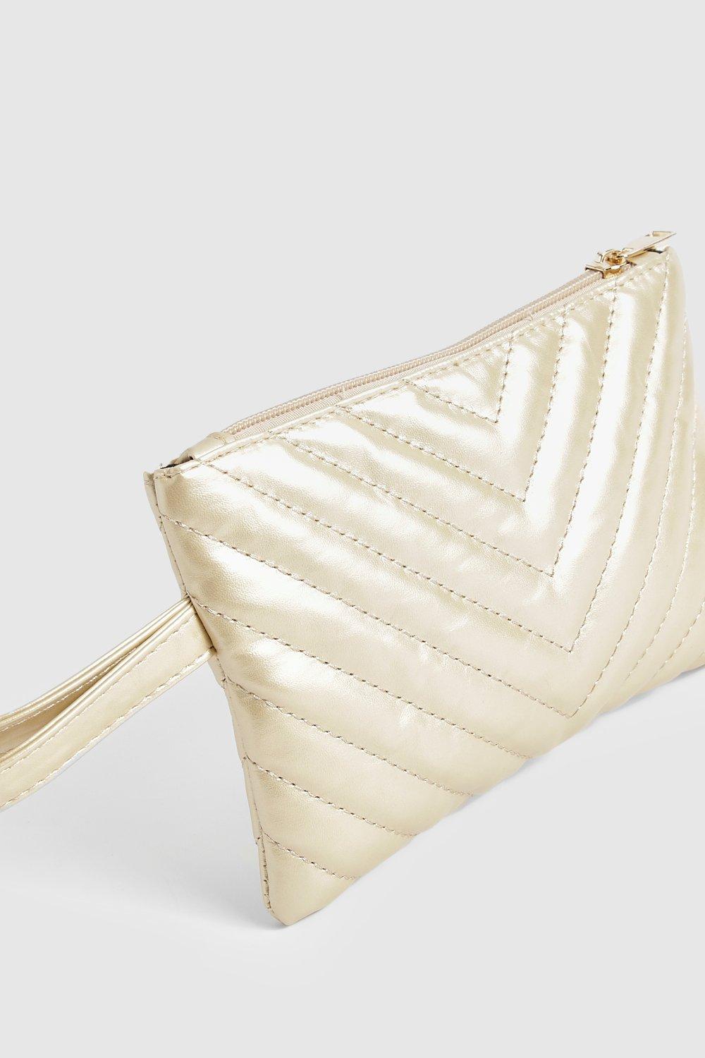 White and gold clutch bag sale