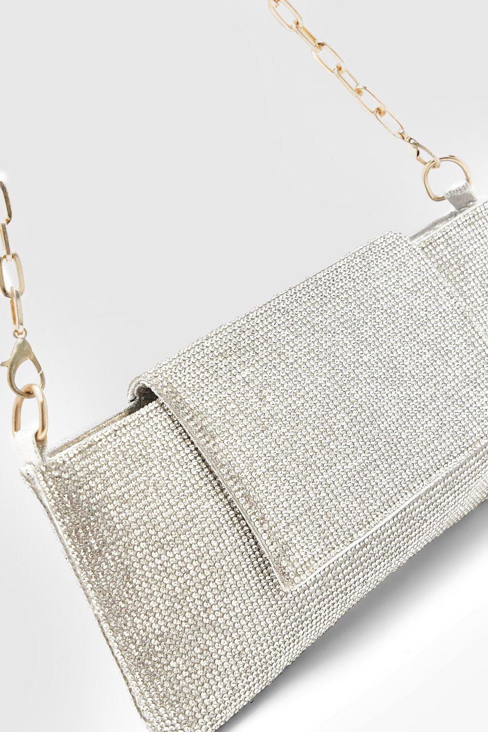 Silver chain shoulder bag sale