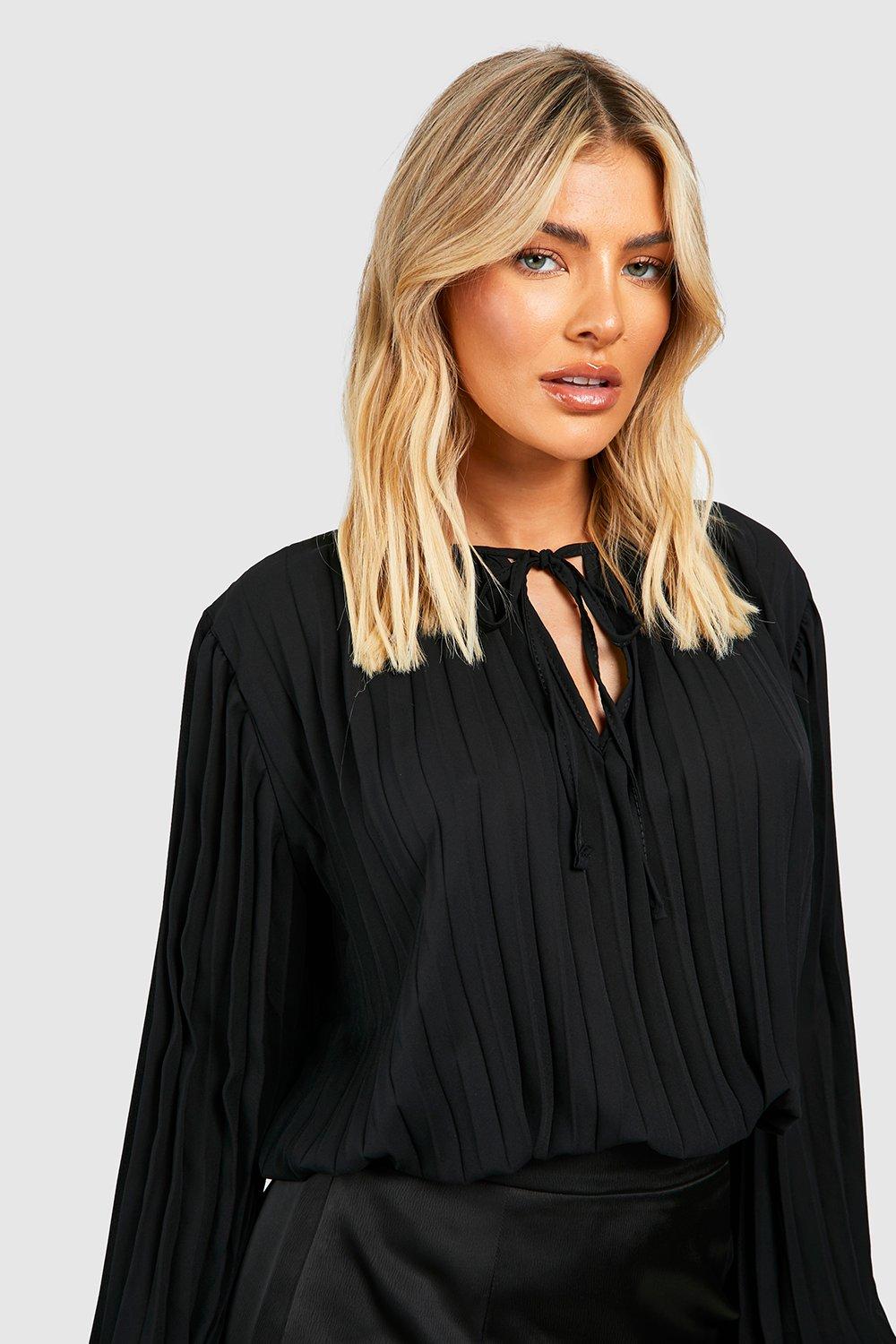 boohoo black blouse