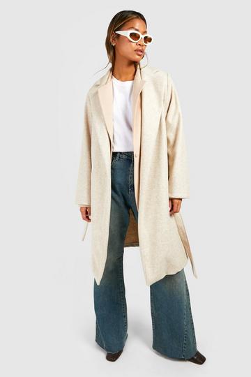 Marl Belted Coat oatmeal