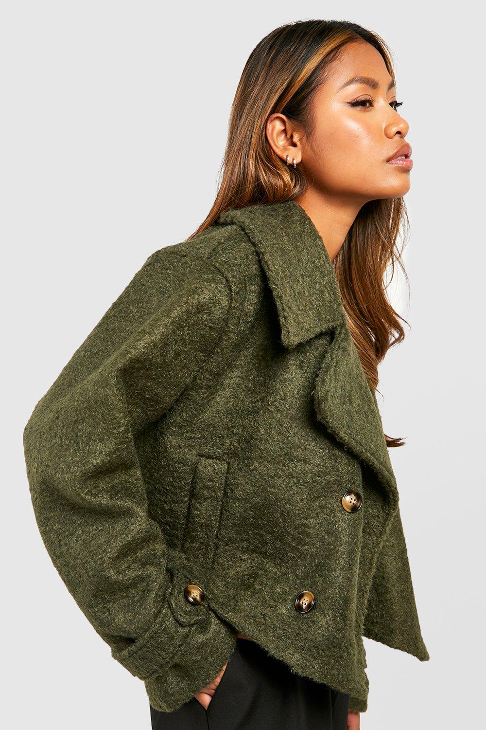 Crop wool coat best sale