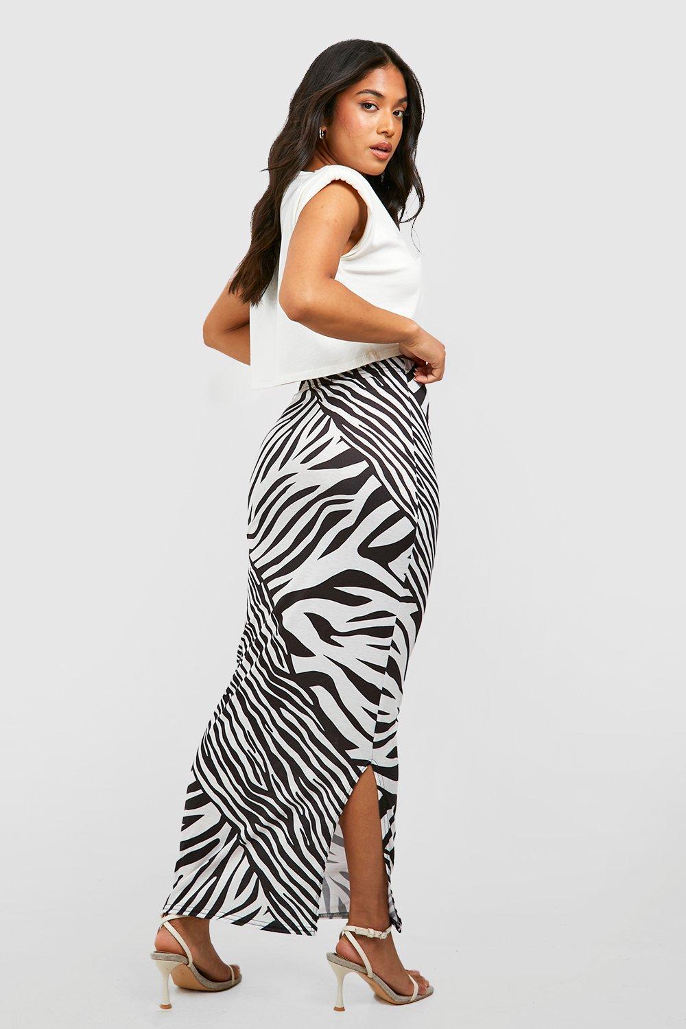 Zebra print outlet skirt petite