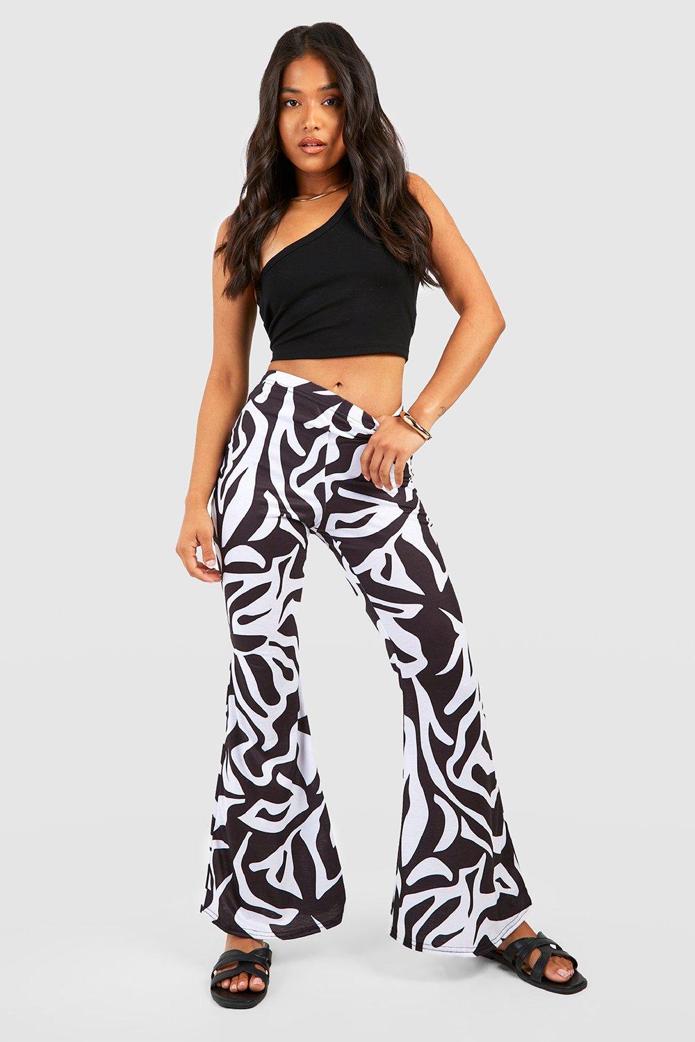 Petite Abstract Printed Flared Pants