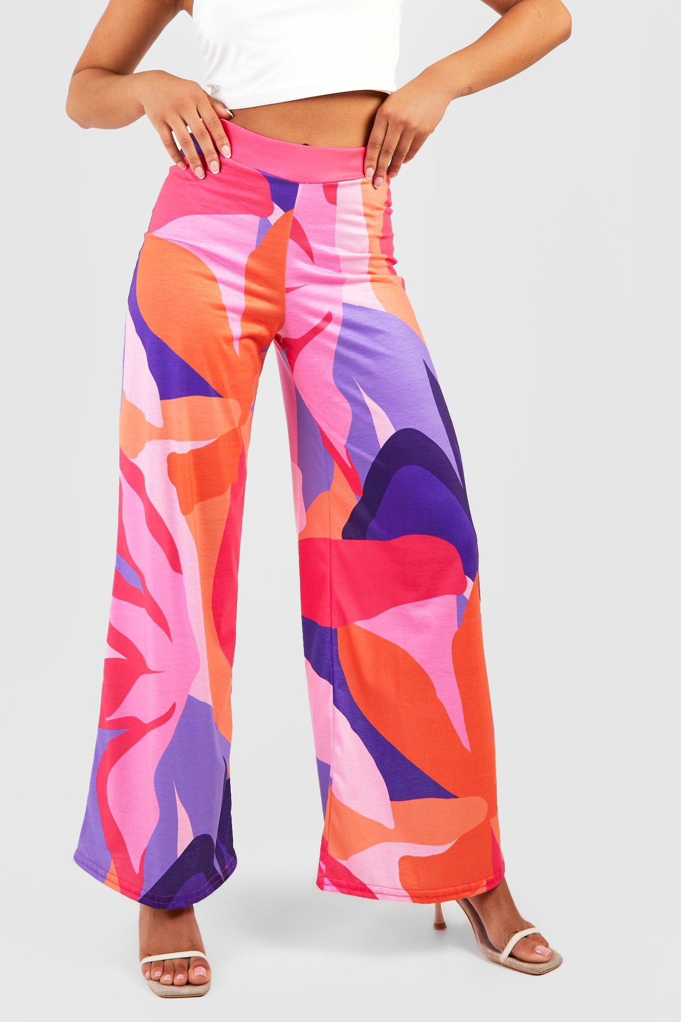 Petite Abstract Printed Wide Leg Pants