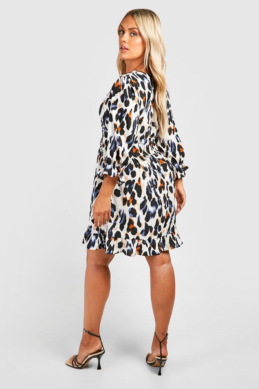 Boohoo leopard star dress best sale