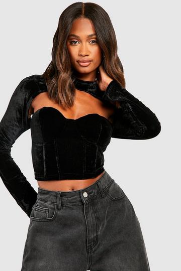 Velvet Corset Top black