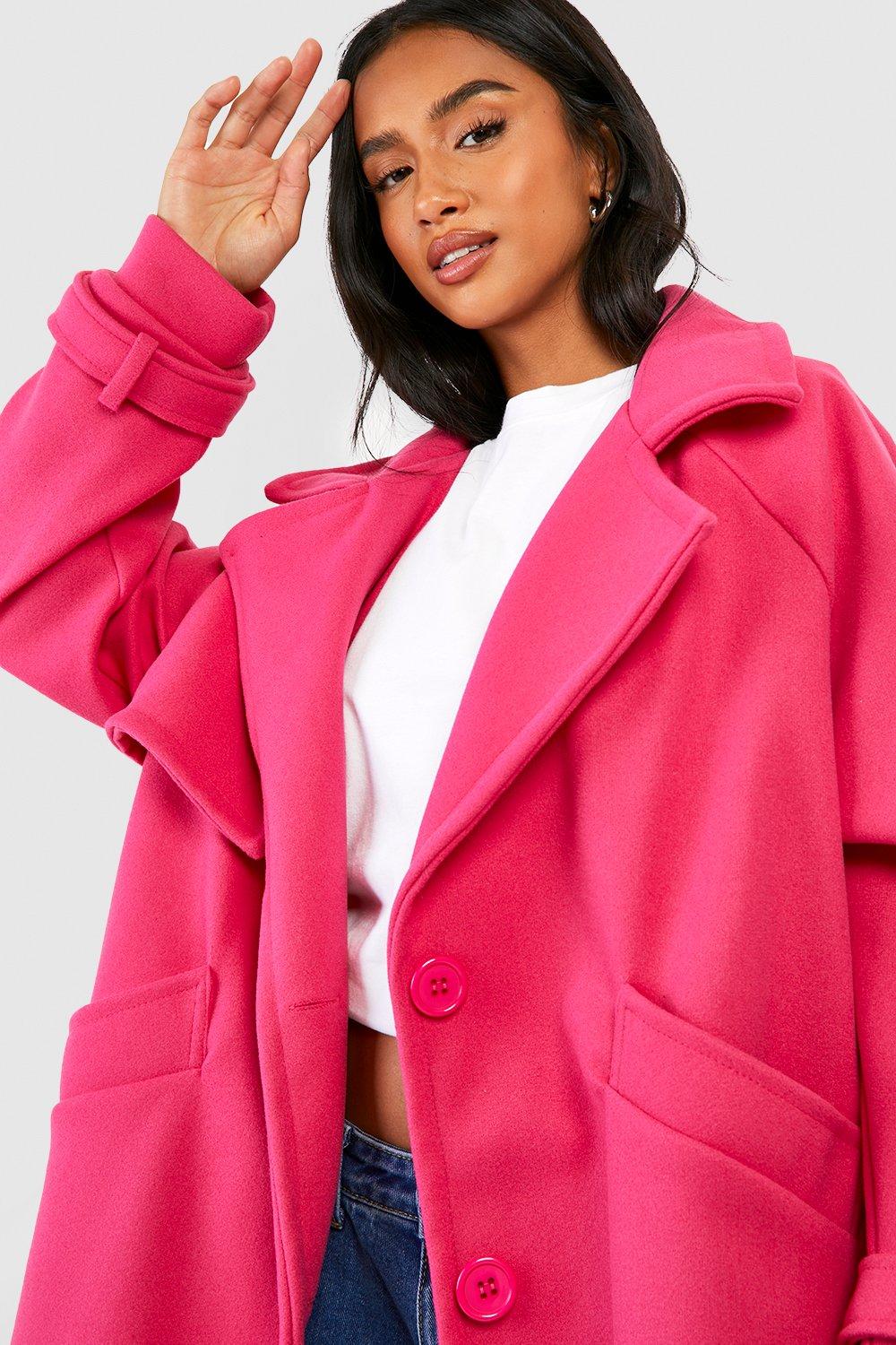 Pink overcoat outlet womens