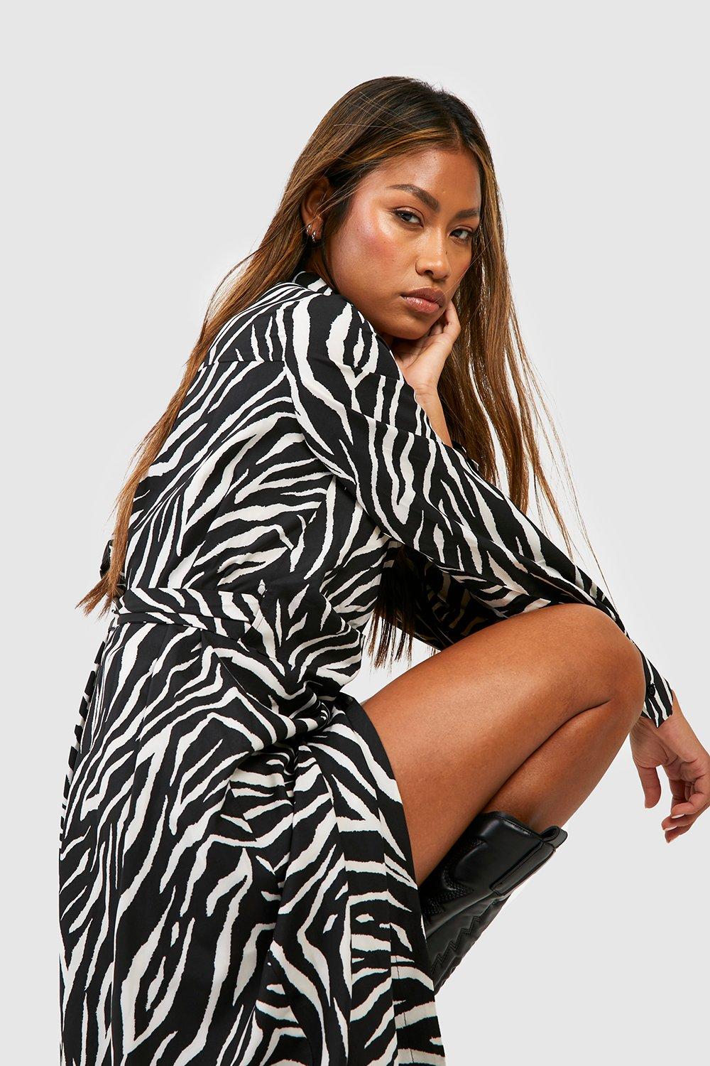 Boohoo zebra print outlet dress