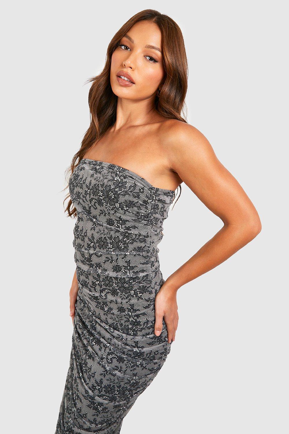 Ruched 2024 bandeau dress