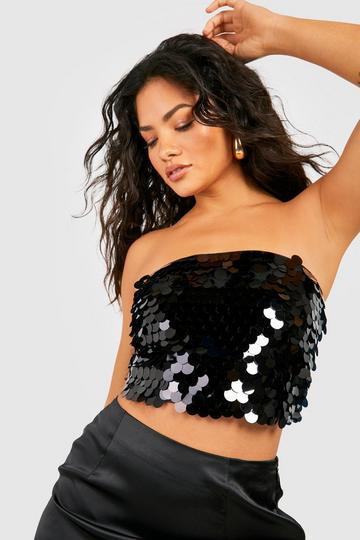 Large Sequin Tube Top black