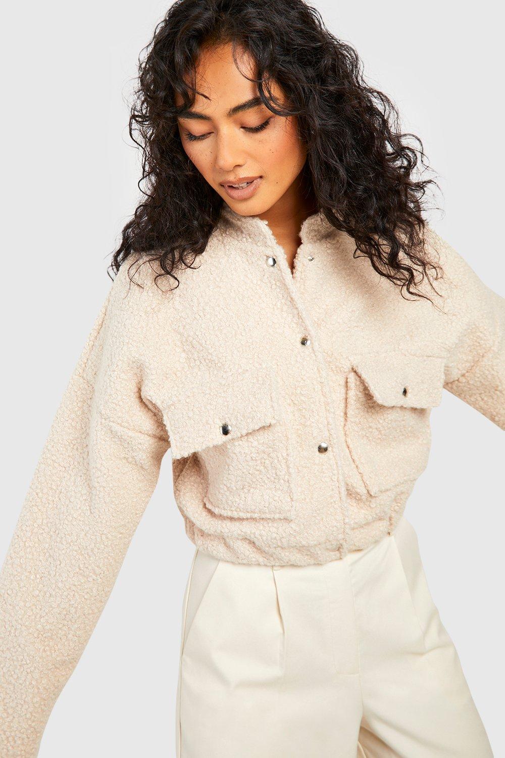 Boohoo cream jacket sale