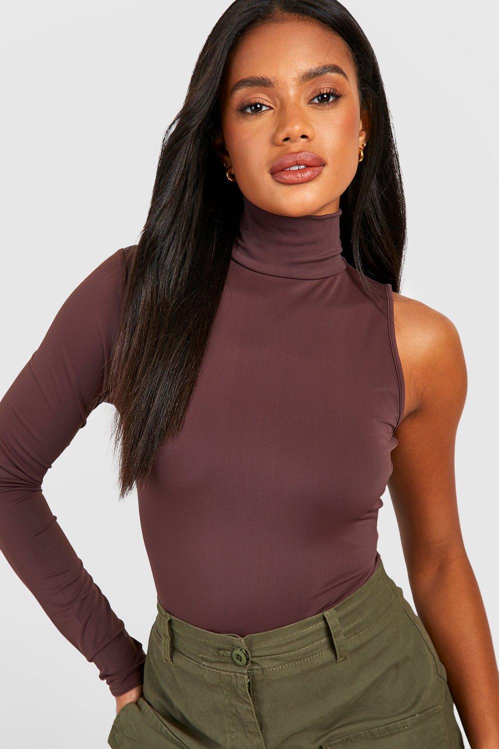 Buy Boohoo Matte Slinky High Neck Sleeveless Bodysuit Top In