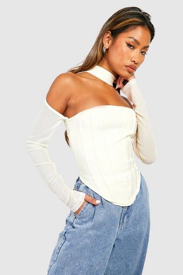 Bandage Mesh Corset ivory