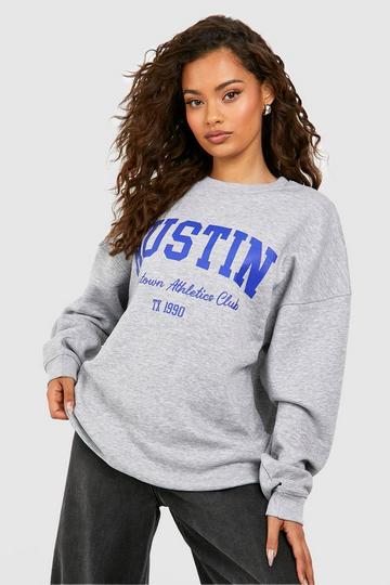 Austin Slogan Sweatshirt grey marl