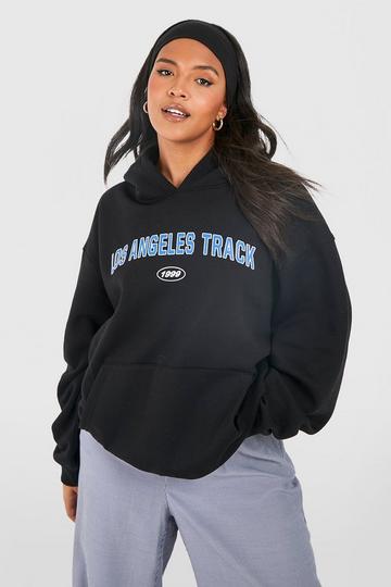 Plus Los Angeles Slogan Hoodie black