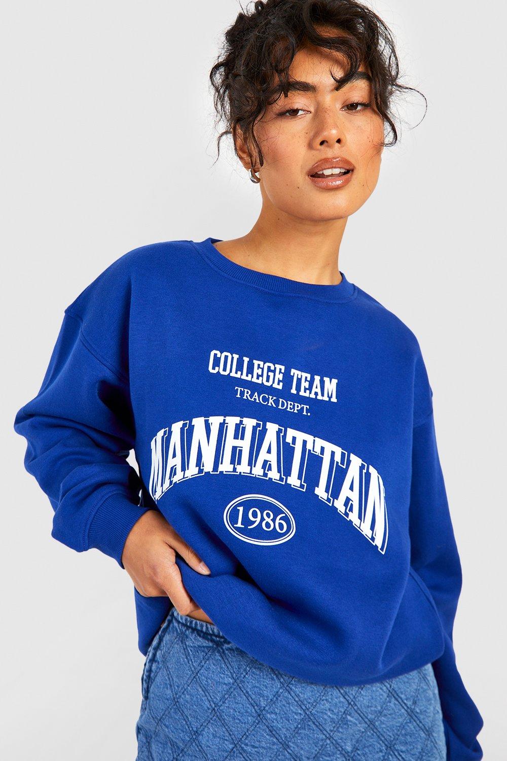 Tall Manhattan Slogan Sweatshirt boohoo