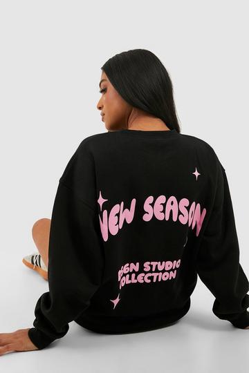 Petite New Season Bubble Slogan Sweatshirt black