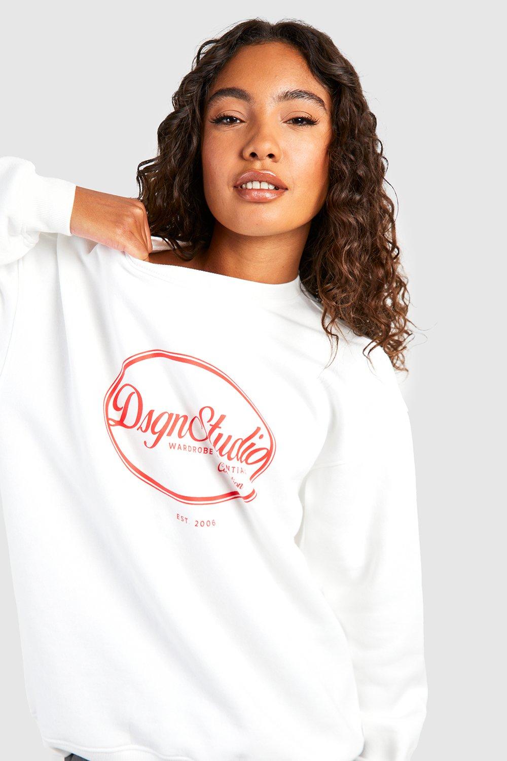 Basic hot sale slogan sweatshirt