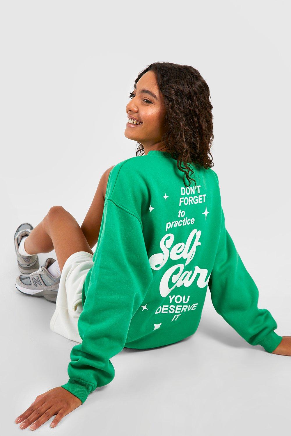 Tall Self Care Slogan Sweatshirt boohoo