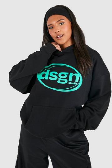 Plus Dsgn Studio Slogan Hoodie black