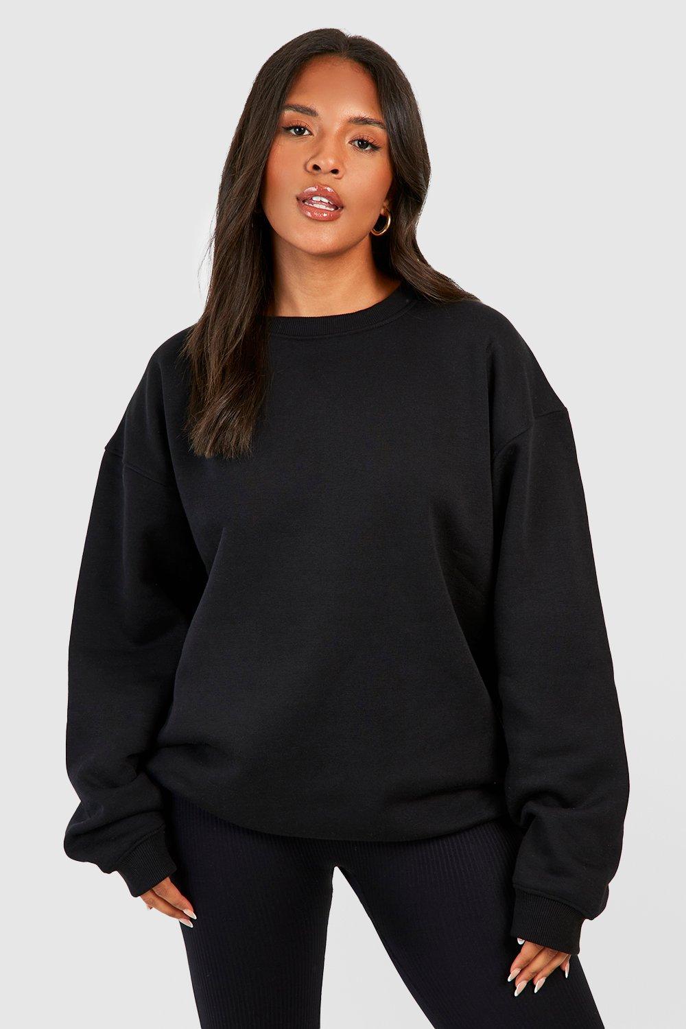 Black Plus Sports Club Slogan Printed Sweatshirt boohoo UK