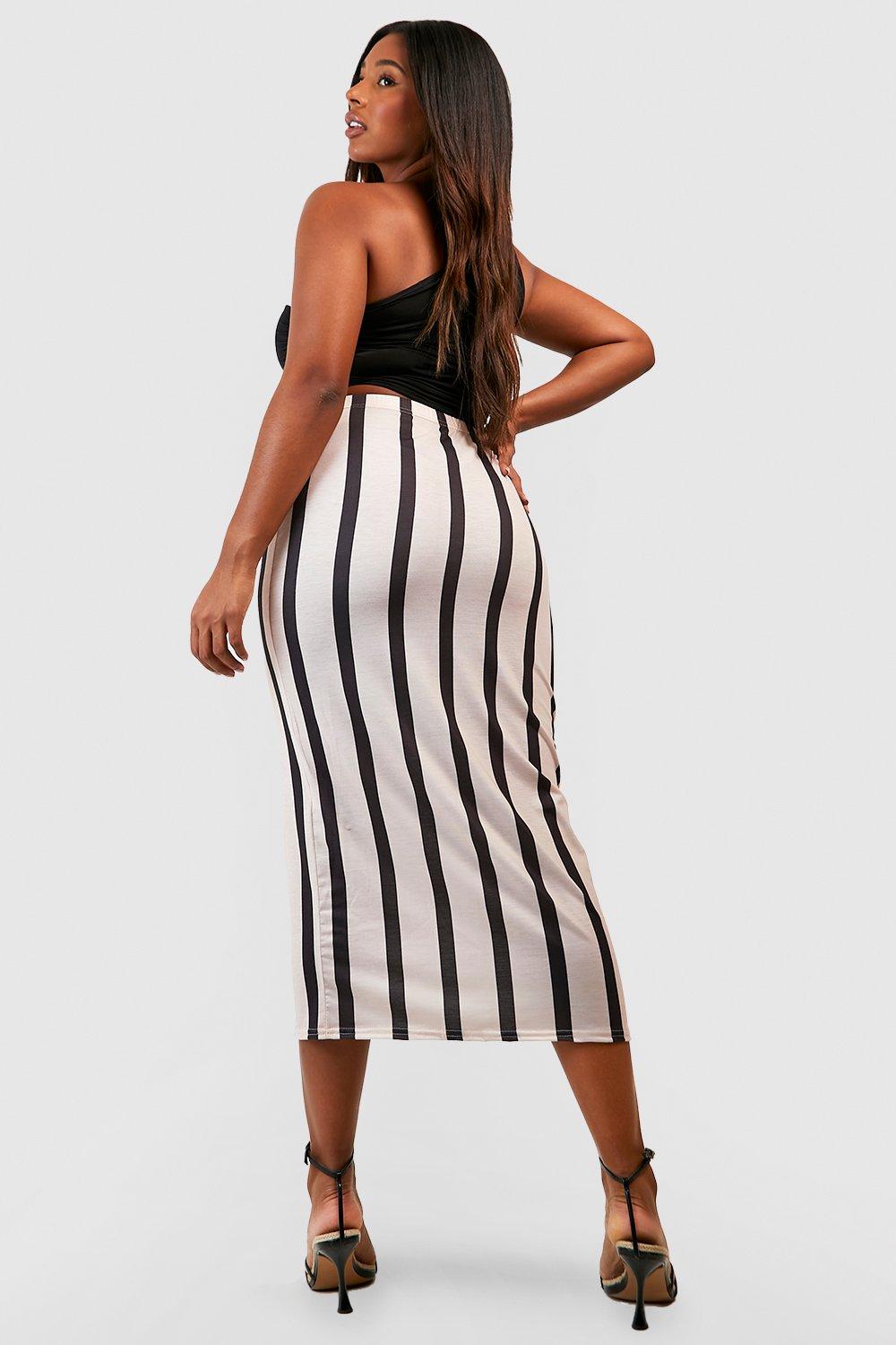 Striped skirt outlet boohoo