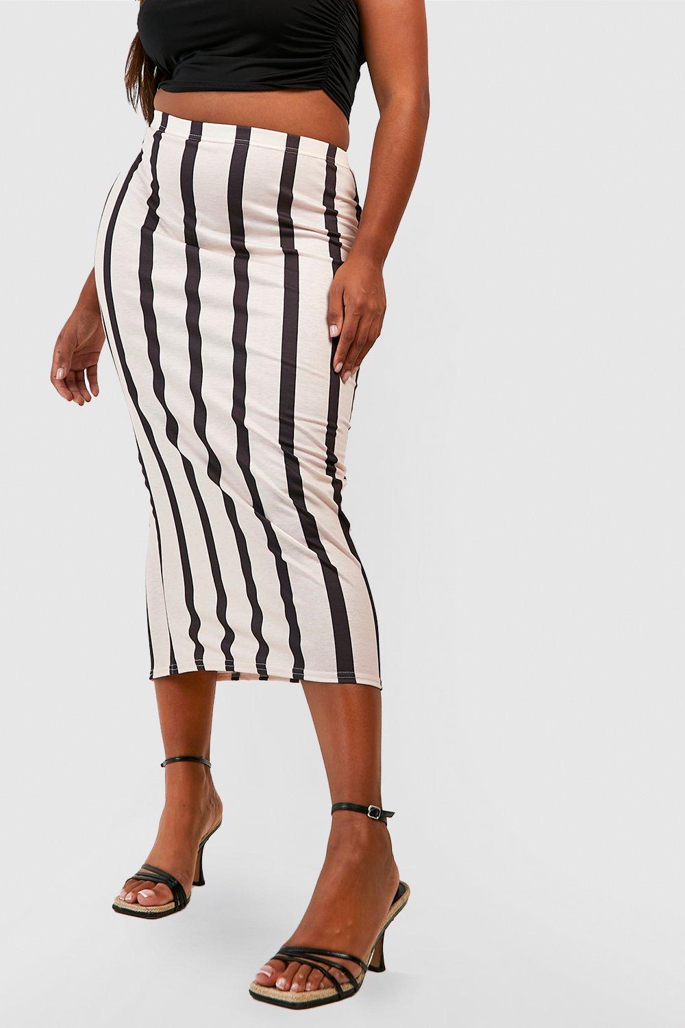 Striped skirt outlet boohoo