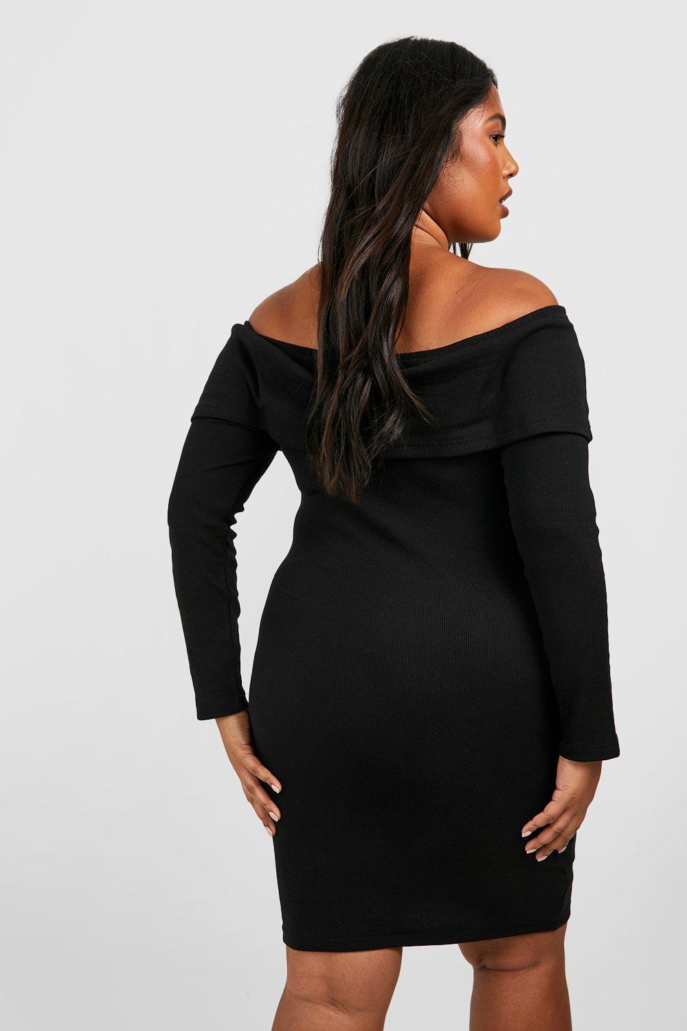 Long sleeve clearance bardot bodycon dress