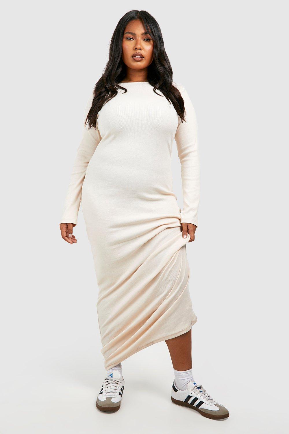 Round neck long sleeve best sale maxi dress