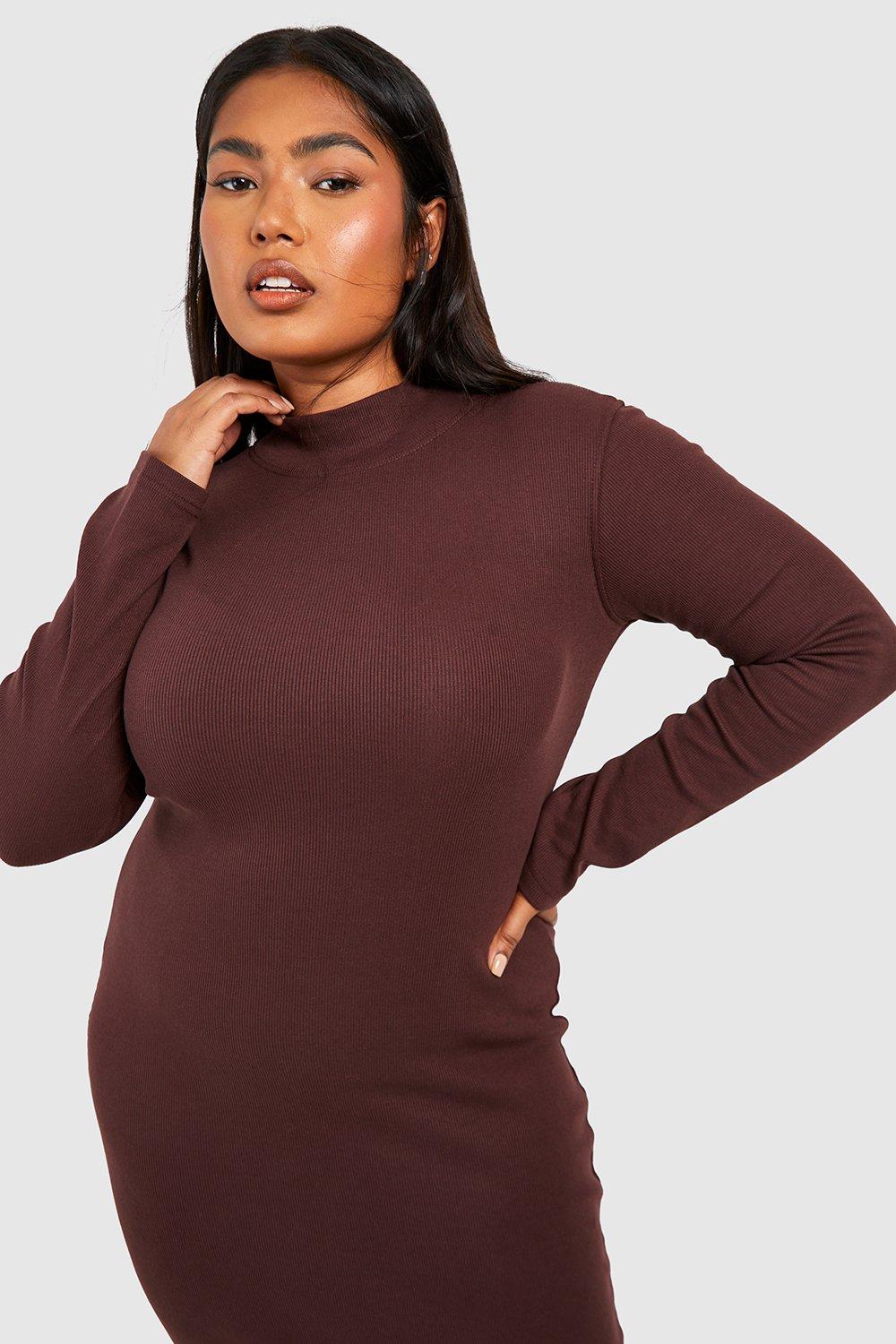 Long sleeve turtleneck 2025 dress plus size