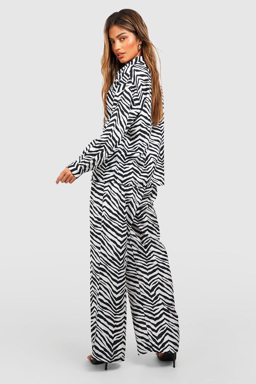 Zebra Shirt & Trouser Co-ord | boohoo
