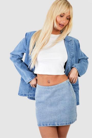 Denim Mini Skirt light blue