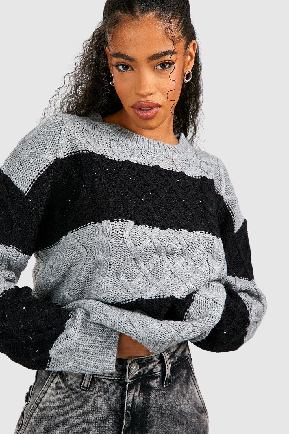 Cable knit grey clearance jumper