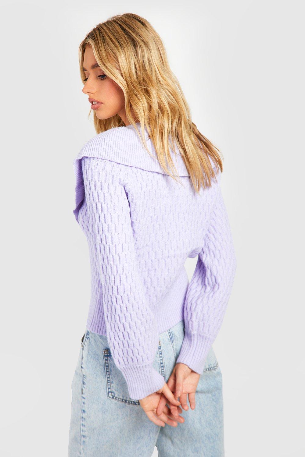 Lilac cable knit clearance sweater