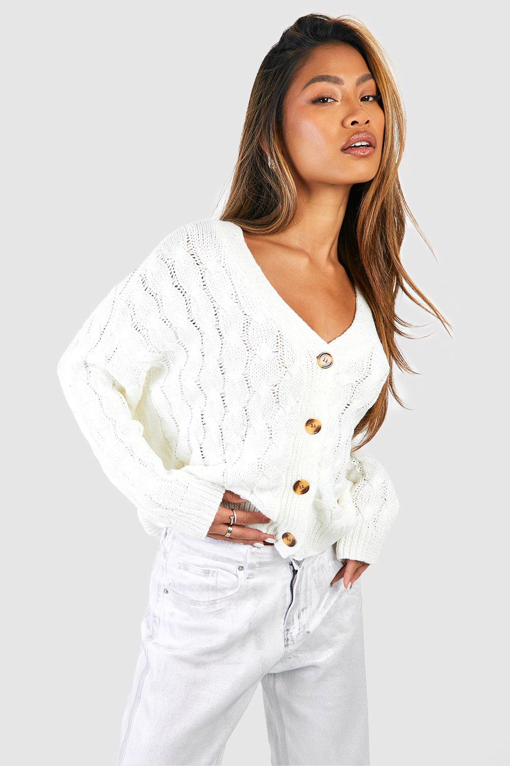 White clearance sequin cardigan