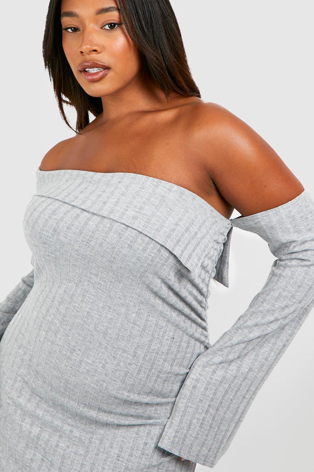 Off shoulder sweater deals dress plus size