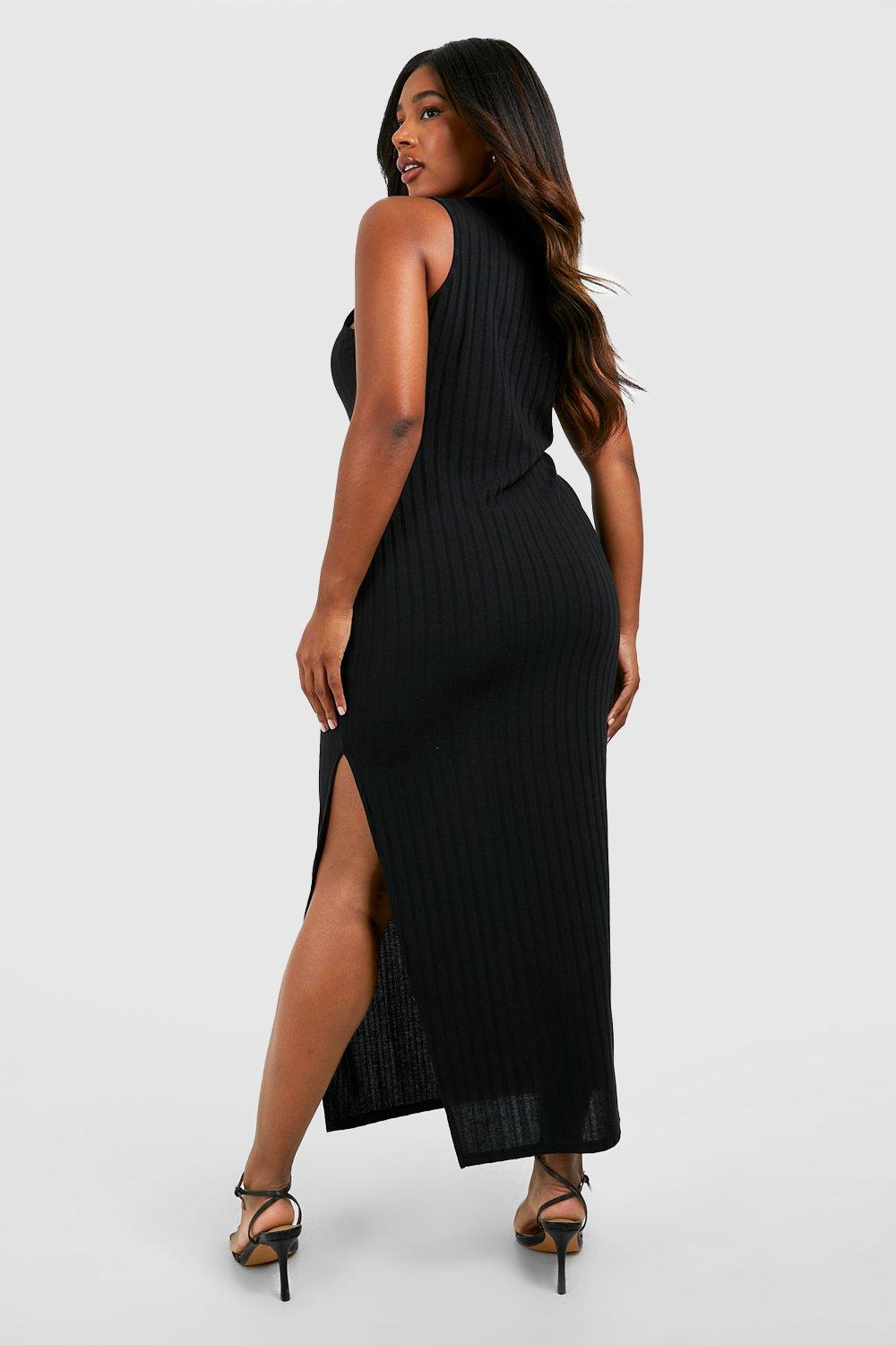 Black loose midi sales dress