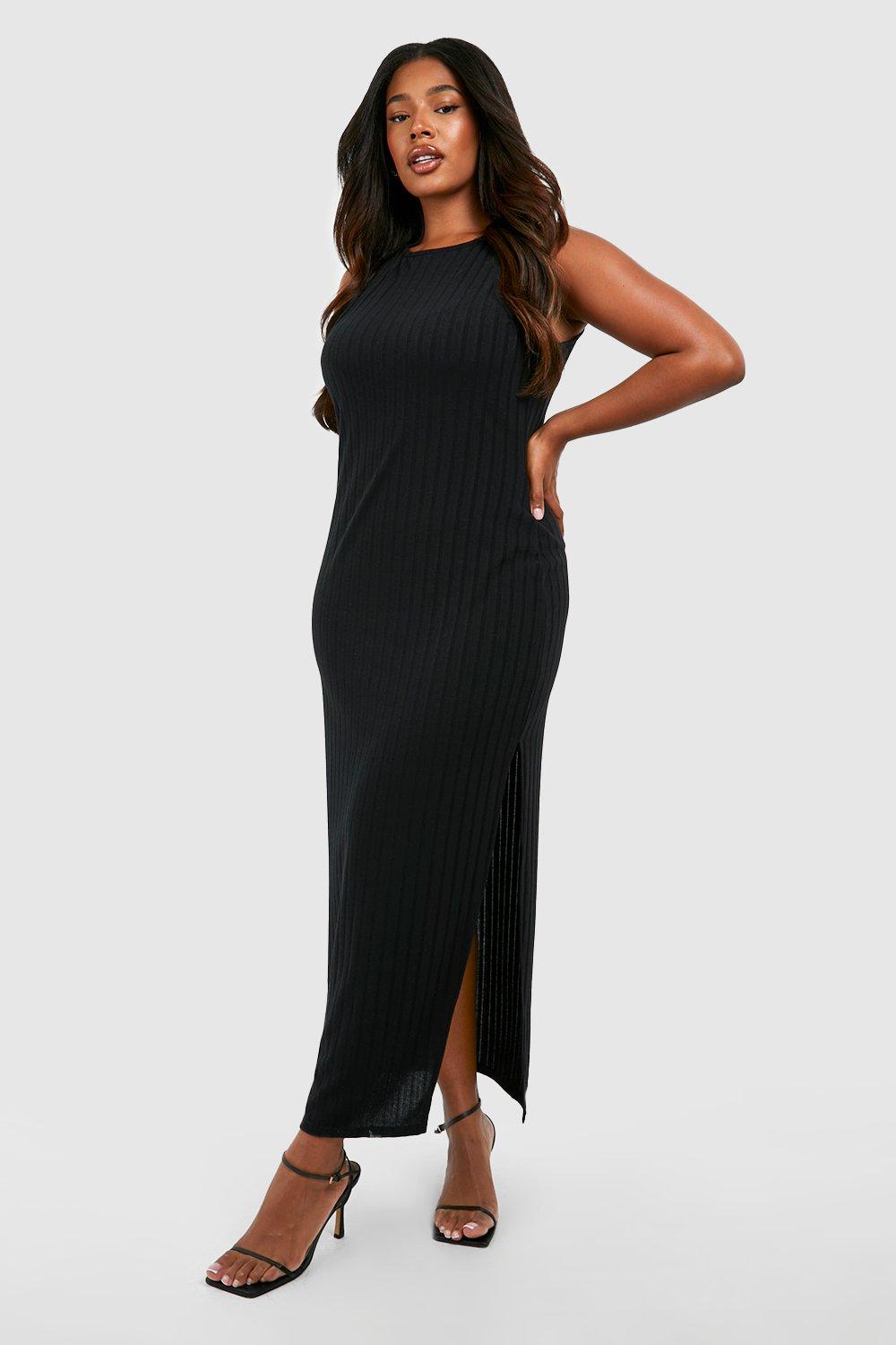 Black loose 2024 midi dress