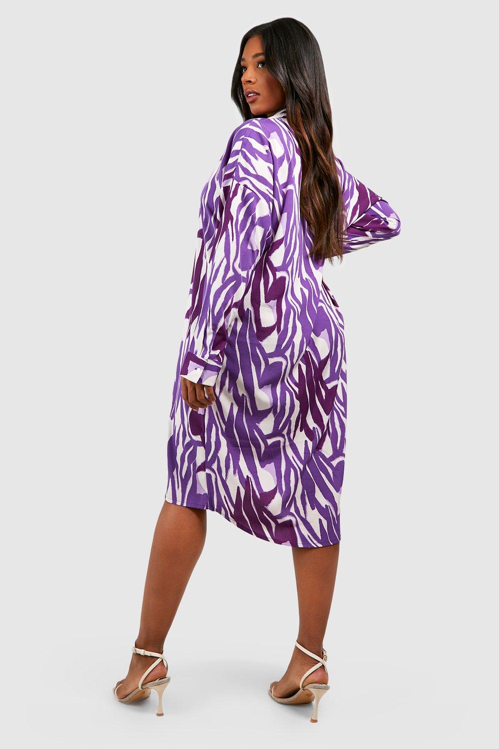 Purple zebra 2024 print dress