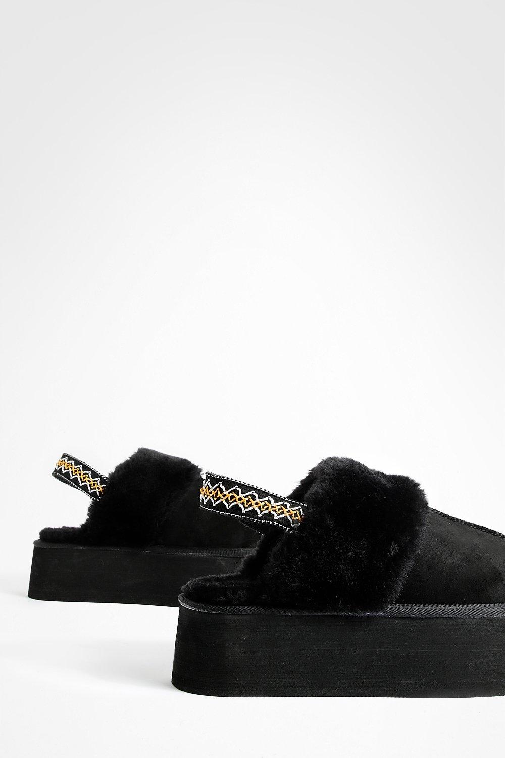 Fur lined slides hot sale