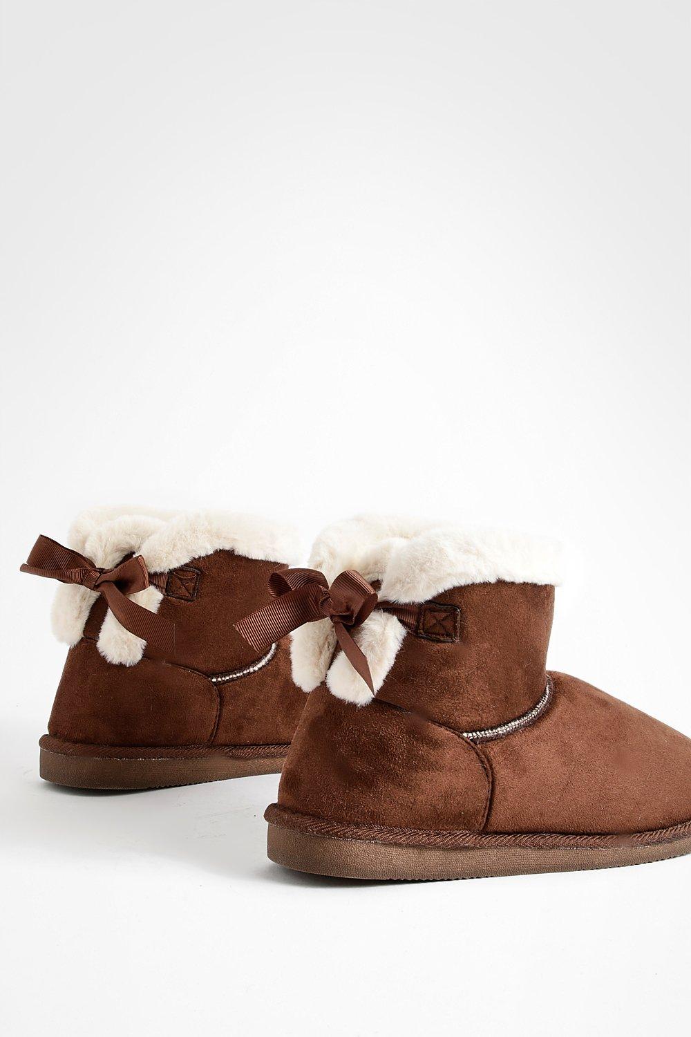 Brown boots with outlet fur inside