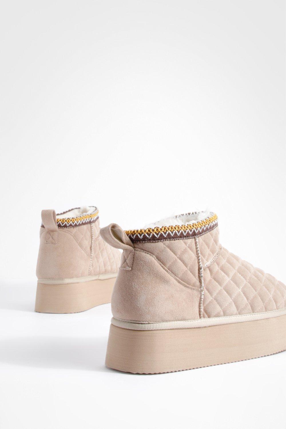 Quilted Ultra Mini Platform Cozy Boots